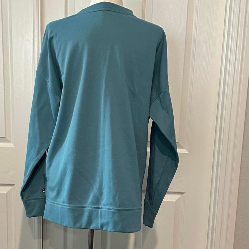 Champion Womens Medium Sweatshirt Teal Game Day Oversized‎ Pullover Triple Logo - Picture 3 of 8